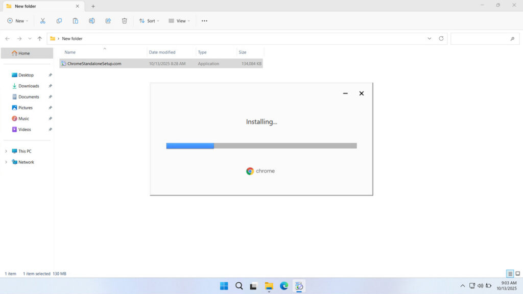How to Install Chrome Offline Installer - Step 1