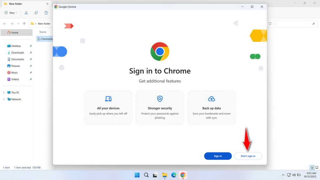 How to Install Chrome Offline Installer - Step 2