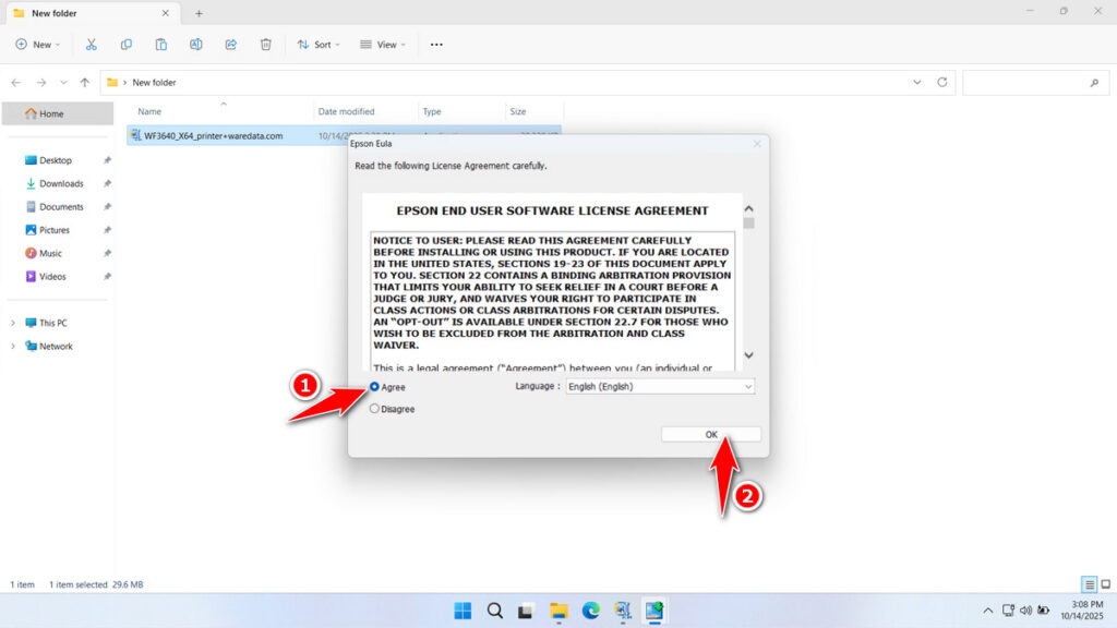 How to Install Epson 3640 Printer Driver - Step 3
