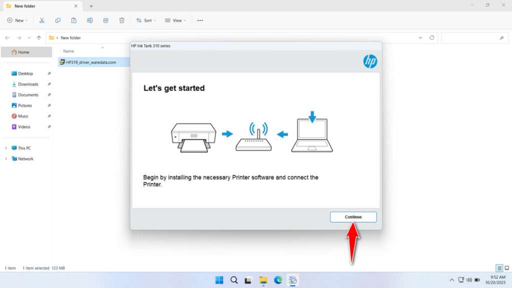 How to Install HP 319 Printer Driver - Step 1