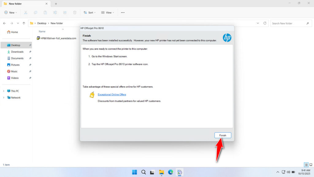 How to Install HP 8610 Printer Driver - Step 9