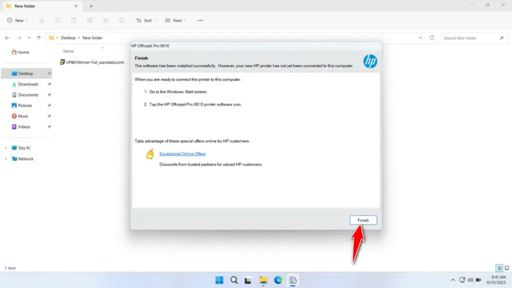 HP 8610 Printer Driver Download 10 How to Install HP 8610 Printer Driver - Step 9