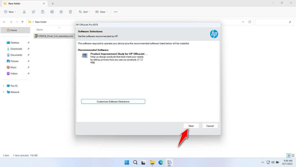 How to Install HP Printer 6978 Driver - Step 2