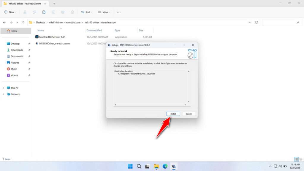 How to Install Mantra MFS110 Driver - Step 1