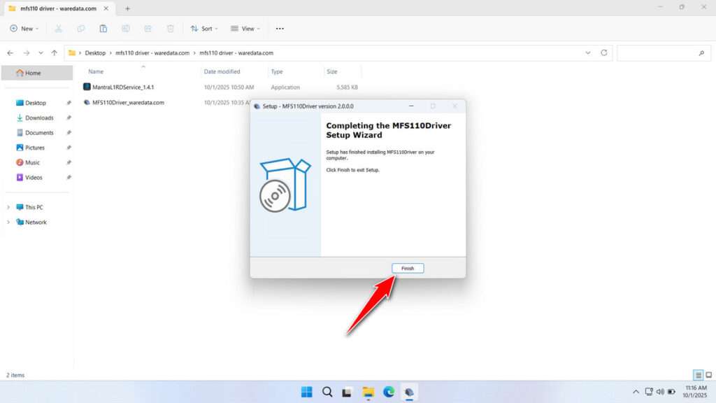 How to Install Mantra MFS110 Driver - Step 3
