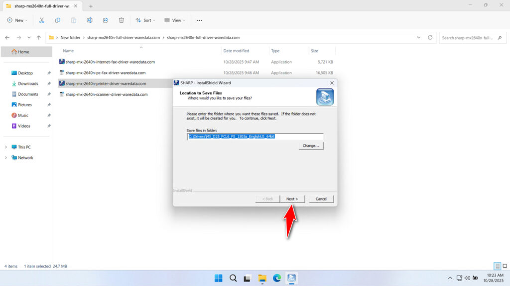 How to Install Sharp MX-2640n Printer Driver - Step 2