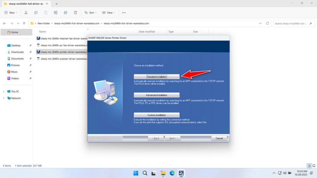How to Install Sharp MX-2640n Printer Driver - Step 3