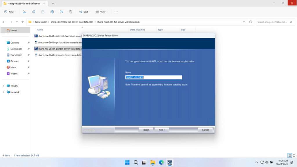 How to Install Sharp MX-2640n Printer Driver - Step 4