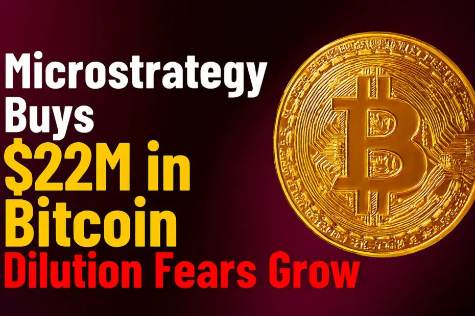 MicroStrategy Buys $22M in Bitcoin, Dilution Fears Grow