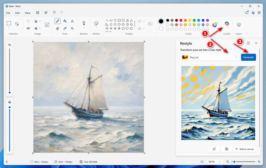 Paint Restyle in Windows 11