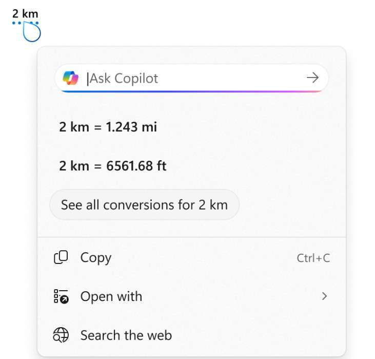 Windows 11 Has a New Feature 'Image Object Select' What's Its Function? 3 Unit conversion in Windows 11