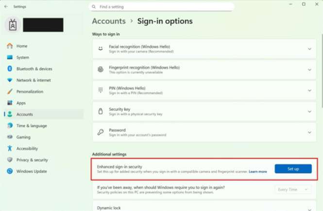 Windows 11 Has a New Feature 'Image Object Select' What's Its Function? 4 Windows Hello Enhanced Sign-in