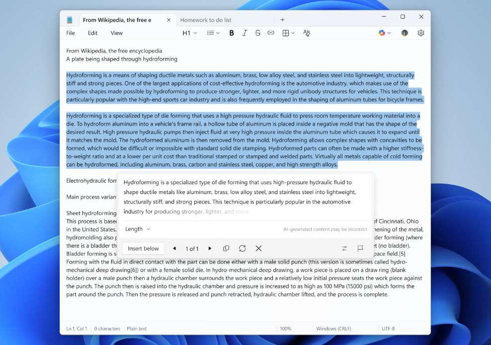 AI Improvements in the Latest Windows 11 Notepad