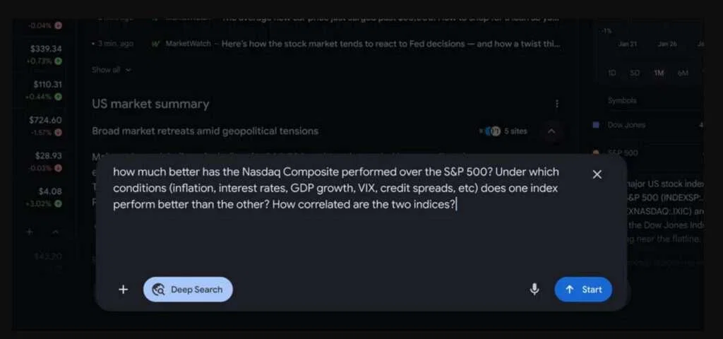 Google Finance Enhances Platform with AI-Powered Research and Earnings Analysis 2 Deep Search in Google Finance