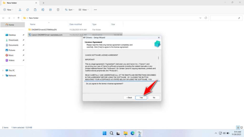 How to Install Canon D420 Printer Driver - Step 2