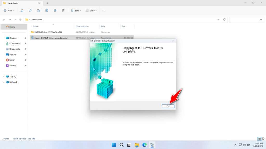 How to Install Canon D420 Printer Driver - Step 4