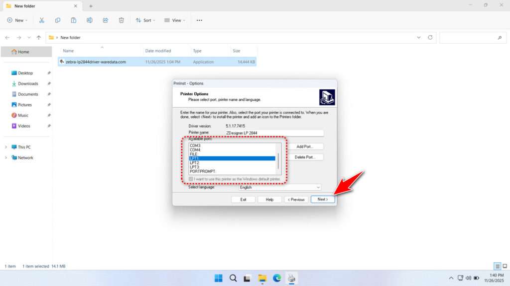 How to Install Zebra LP2844 Printer Driver - Step 11