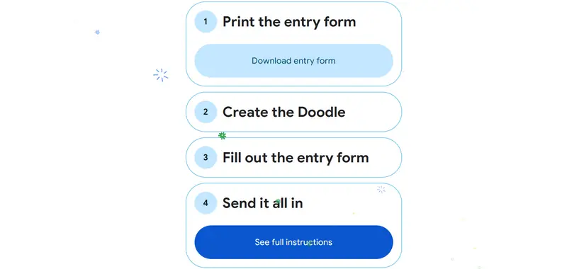 Registration steps for the 2025 Doodle for Google Contest