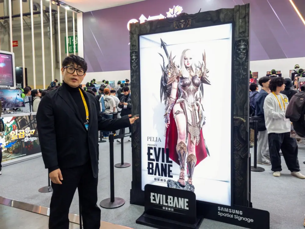 Samsung and Netmarble Bring Deep 3D Immersion to Gamers at G-Star 2025 3 Samsung’s Spatial Signage brings characters like Pellia from EVILBANE to life with immersive realism