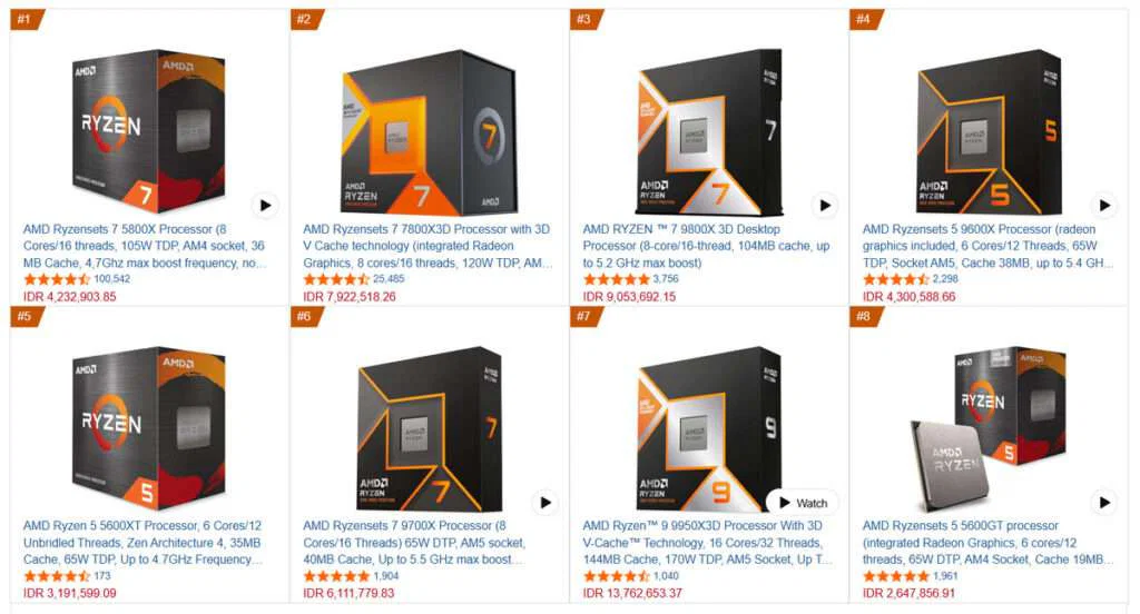 High RAM Prices Push Buyers Back to AMD’s Older Ryzen Processors 2 Best Sellers in CPUs on Amazon UK