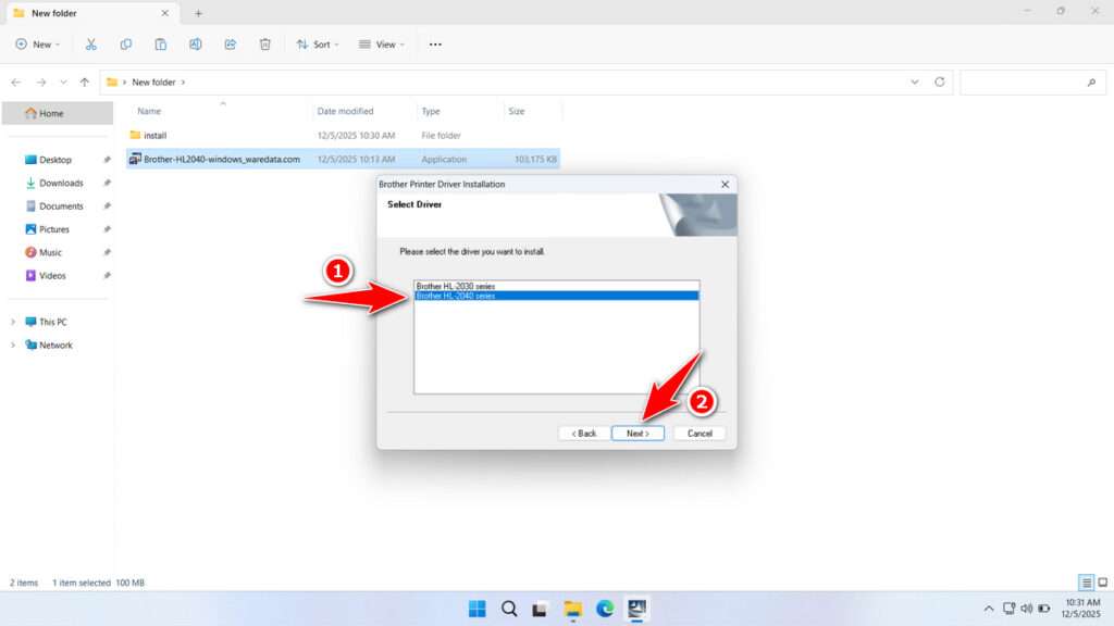 How to Install Brother HL 2040 Printer Driver - Step 3