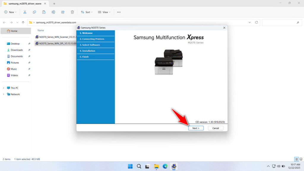 Driver for Samsung M2070 Printer 2 How to Install Samsung M2070 Printer Driver - Step 1