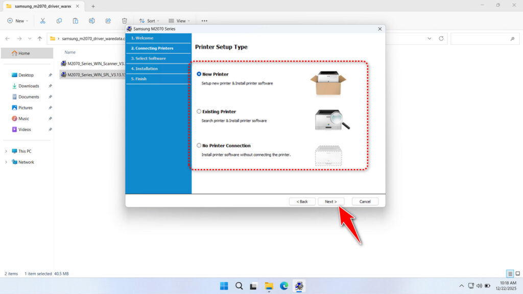 Driver for Samsung M2070 Printer 4 How to Install Samsung M2070 Printer Driver - Step 3