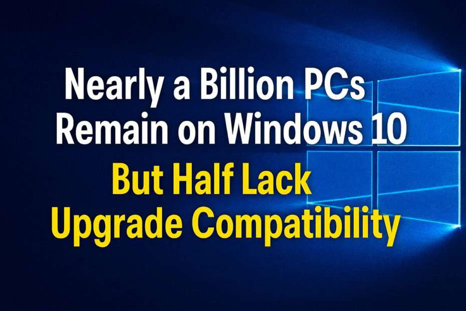 Nearly a Billion PCs Remain on Windows 10 But Half Lack Upgrade Compatibility