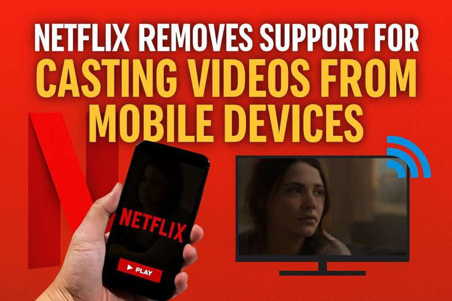 Netflix Removes Support for Casting Videos from Mobile Devices 1 Netflix Removes Support for Casting Videos from Mobile Devices