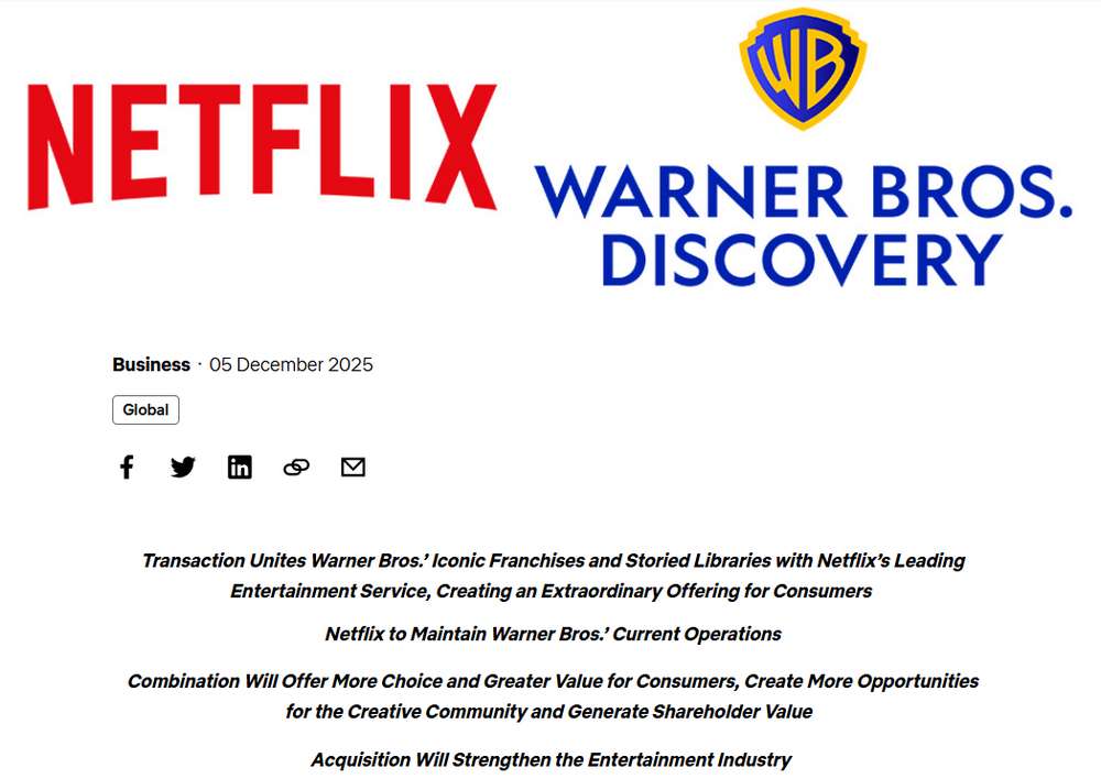 Netflix to Acquire Warner Bros.