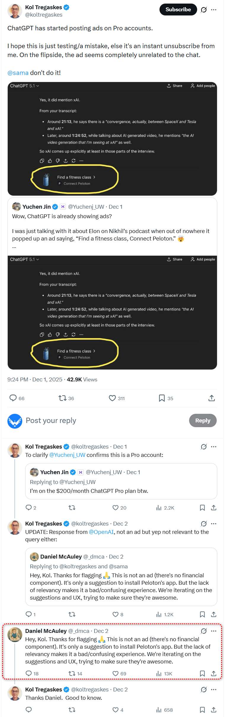 OpenAI Confirms Platform Remains Ad-Free 2 Screenshot rumored to show OpenAI placing ads