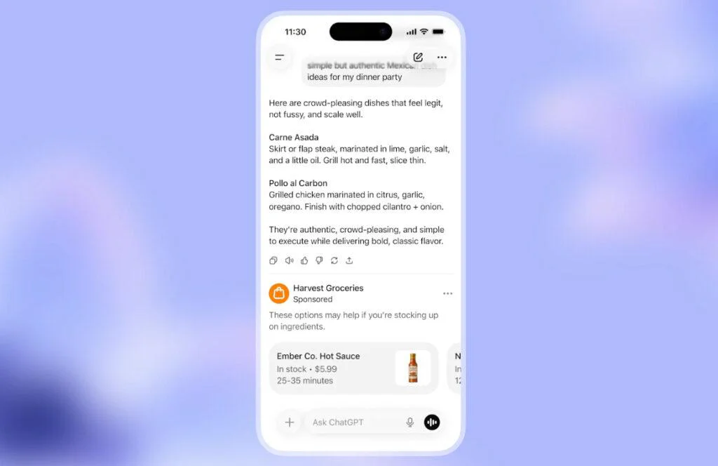 OpenAI Will Test Ads on ChatGPT 2 Ad Display on ChatGPT