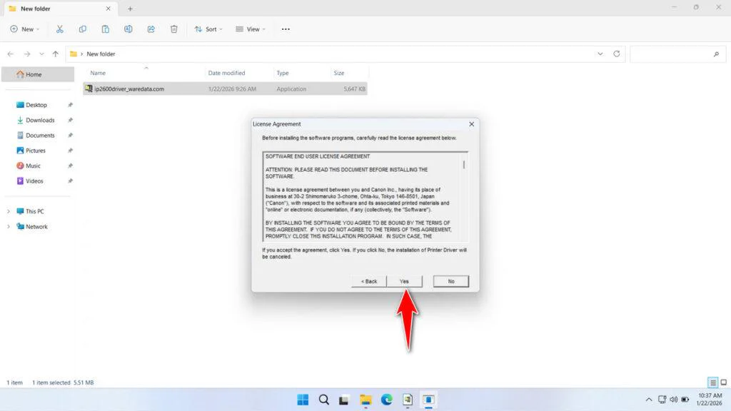 Canon IP2600 Printer Driver 4 How to Install Canon IP2600 Printer Driver - Step 3