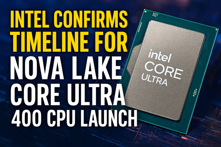 Intel Confirms Timeline for Nova Lake Core Ultra 400 CPU Launch