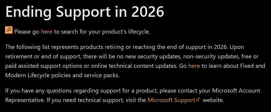 Microsoft Sets 2026 End-of-Life for Office 2021 and Windows 11 24H2 2 Microsoft document about software that will reach end of support in 2026