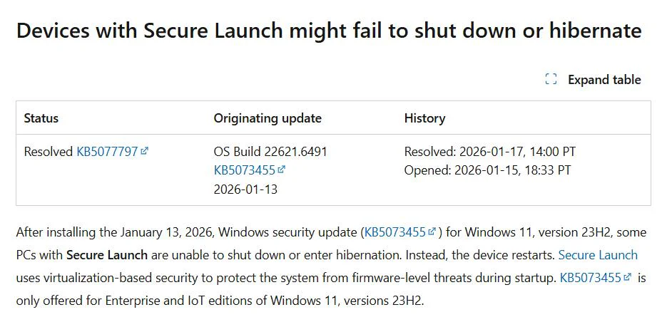 Microsoft Releases Emergency Update After Patch Tuesday Fails 3 Microsoft publication on device failures with Secure Launch enabled