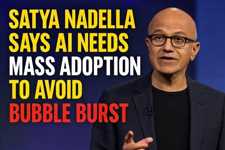 Satya Nadella Says AI Needs Mass Adoption to Avoid Bubble Burst 1 Satya Nadella Says AI Needs Mass Adoption to Avoid Bubble Burst