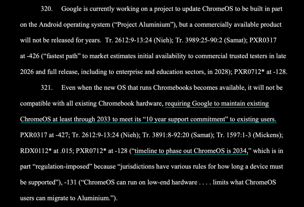 Court Documents Reveal Google Plans to End ChromeOS in 2034 2 Court Documents Reveal Google Plans to End ChromeOS in 2034
