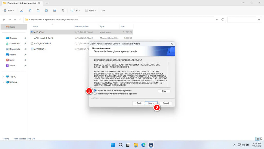Epson TM-T20 Printer Driver Download 3 How to Install Epson TM-T20 Printer Driver - Step 2