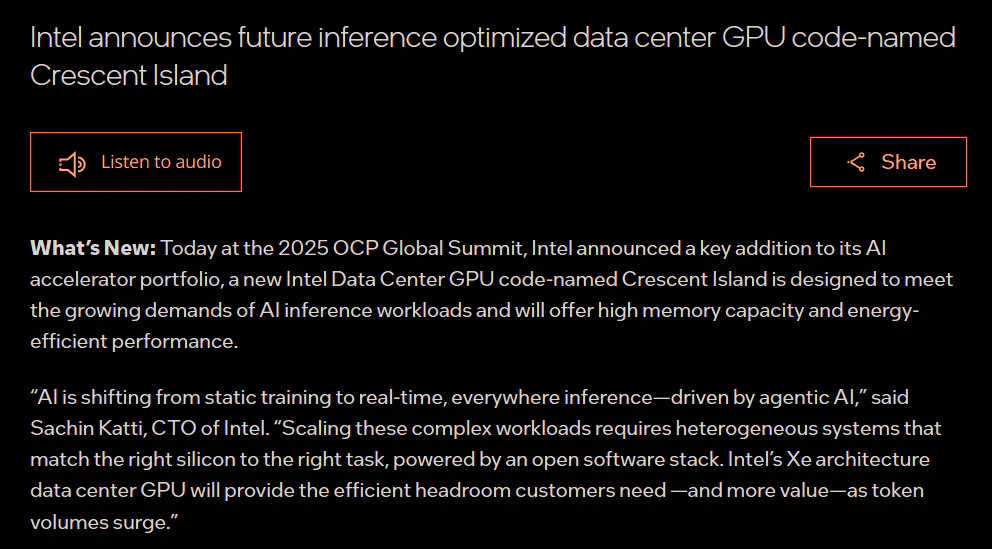 Intel Appoints New Chief Architect to Lead Next-Gen GPU Development 2 Press release from Intel