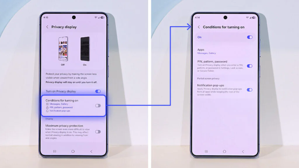 Samsung Unpacked Recap: Galaxy S26 Ultra, and Buds 4 4 Users can adjust privacy levels and enable it for PINs, passwords, and notifications