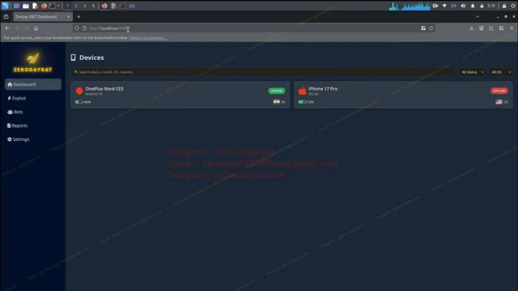 Security Alert: Powerful Spyware Targets Both iOS and Android Users 2 ZeroDayRAT dashboard tracking India and US devices
