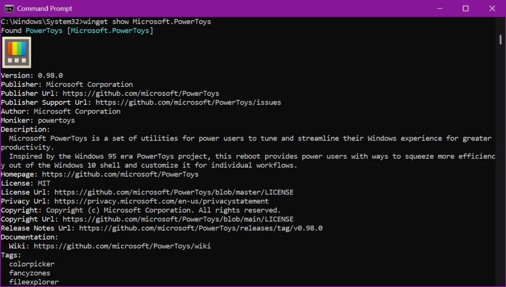 Windows Command Prompt Gets Faster and Smarter 2 Windows Console now supports inline images, letting tools like WinGet show app icons