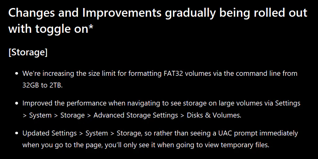 Microsoft Finally Lifts the 32GB FAT32 Limit 2 Information available on the Windows Blog