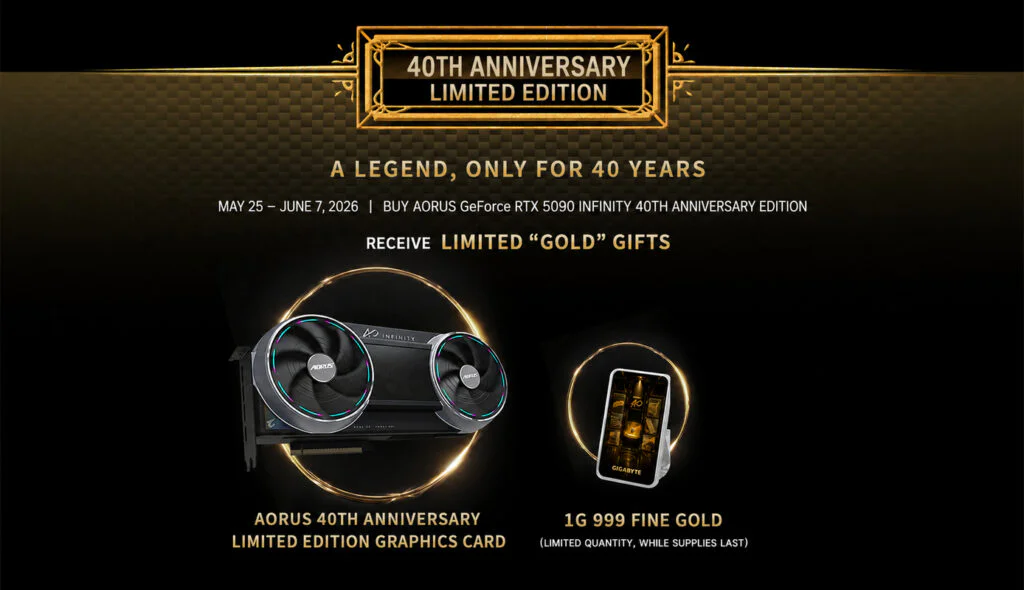 Gigabyte Bundles Real Gold with RTX 5090 Infinity Graphics Cards in Limited Anniversary Promotion 2 Gigabyte Bundles Real Gold with RTX 5090 Infinity Graphics Cards in Limited Anniversary Promotion (English)