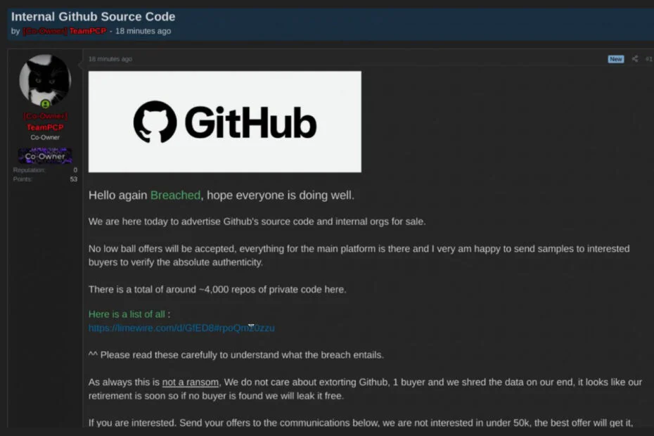 GitHub Breach by TeamPCP