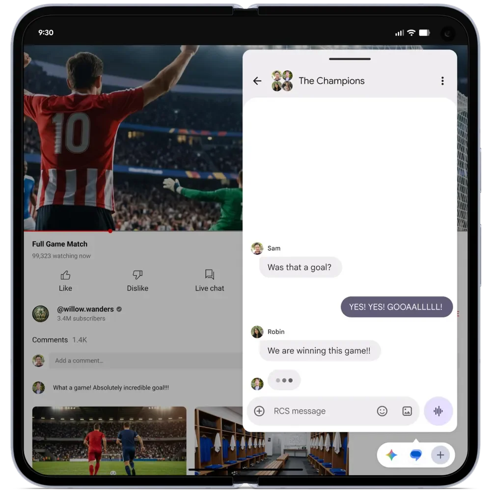 Google Introduces Android 17 With 'Bubbles' Multitasking and Gaming Mode for Foldable Devices 2 Bubbles on Android 17