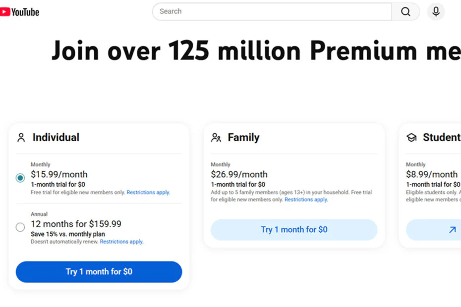 YouTube Premium Subscribers Face New Price Increase to $16 a Month 2 YouTube Premium Pricing