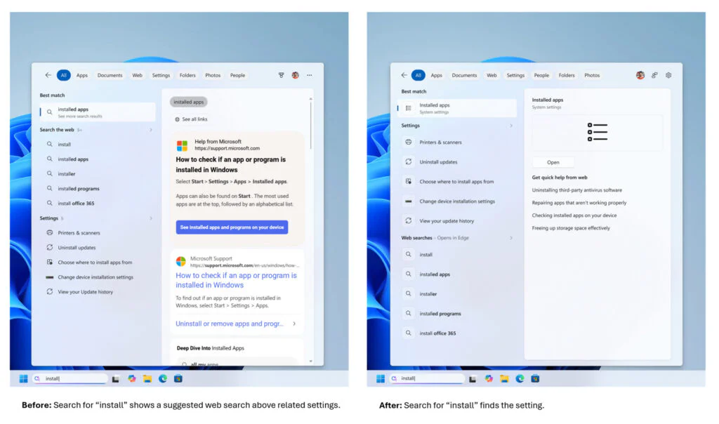 Microsoft Finally Cleans Up Windows Search by Removing News and Clutter 6 Search for install finds the setting