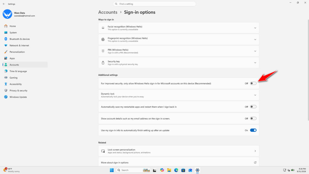How to Remove PIN in Windows 11 4 How to Remove PIN in Windows 11 - Step 3